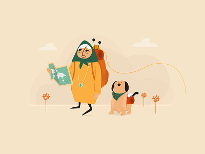 Grandma's Travel Plan adobe illustrator character design dog grandma illustration story travel vector