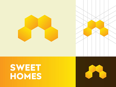 Sweet Homes Logo bold brand identity branding creative logo honey home logo logodesign minimalist minimalist logo modern negative space logo sweet timeless identity