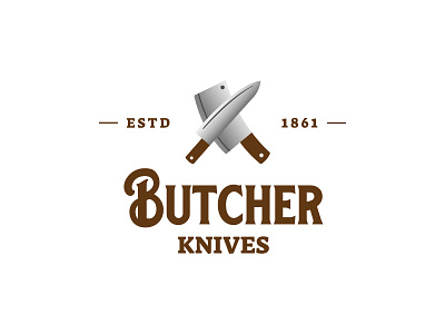 Butcher Knives Logo brand identity branding butcher chef identity knives logo logo identity minimal logo redesign retro visual identity