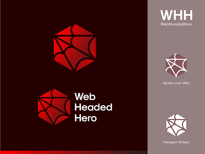 WebHeadedHero Logo brand design brand identity branding branding and identity branding concept logo logo design modern logo negative space logo spiderman spiderman logo superhero logo