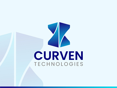 Curven Technologies - Gradient Abstract Logo brand identity logo logo design minimalist minimalist logo