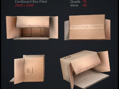 Presentation Cardboard 09 3d box cardboard game low lowpoly meshville model poly props warehouse