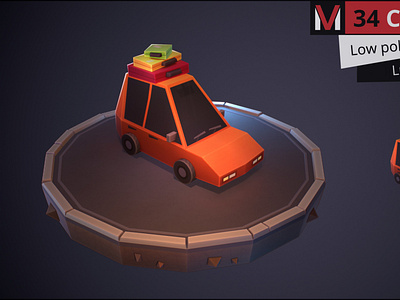 Low poly car cartoon style by MESHVILLE