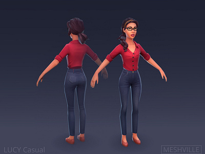 Lucy Casual 3d low poly model by MESHVILLE