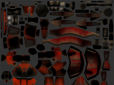 Texture hand painted 3d appo low low poly lowpoly mech post robot sci fi texture