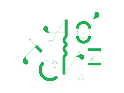 Green composition circle design flat font graphic green illustration line typogaphy vector