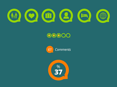 Icon Set comment flat icon rating star