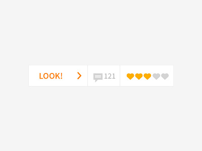 Look button heart icon star