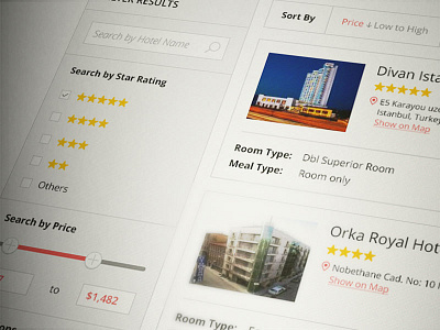 Result Page Concept concept filter flat hotel list otel price