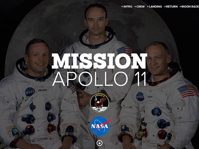 Mission Apollo 11 Concept Design apollo content flat moon nasa space ui
