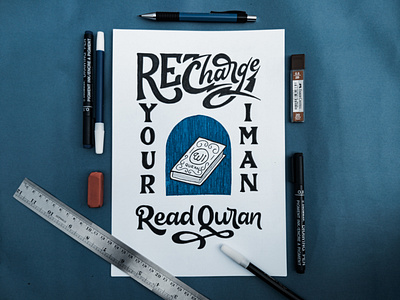 Recharge Your Iman, Read Quran - Lettering Style