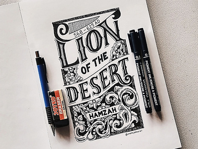 Lion of The Dessert Lettering design hand drawn handlettering handmade illustration letter lettering manual pen pencil religion typogaphy typography