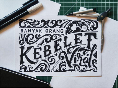Kebelet Viral design hand drawn handlettering handmade illustration letter lettering manual pen typography