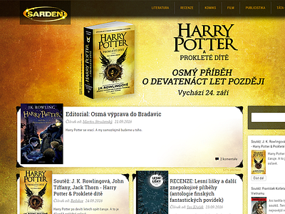 New site colors to celebrate new Harry gold harry potter web website