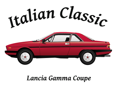 Lancia Gamma Coupe car lancia red