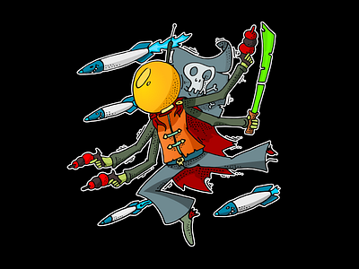 Space Pirate character colorfull pirate scifi space vector