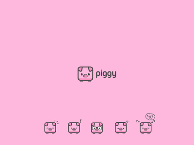 PIGGY app branding design icon illustration logo minimal typography ux vector