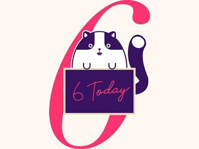6 Years Birthday T-shirt 🎉🎈🎂 birthday cat cute cat illustration kawaii cat tshirt