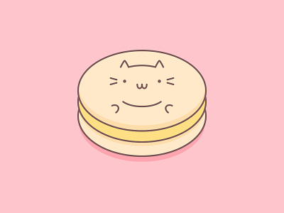 Cat Mom Macaron cat clean creative cute design fun happy illustration joy kawaii logo lovely macaron macarons macaroon pastel pink positive sweet yellow