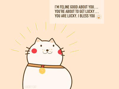 Cat Art Lucky Cat 🧧 art blessing cat cat t-shirt comics cute funny happy illustration kawaii lovely maneki neko positive