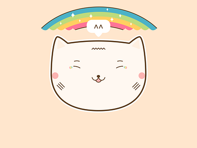 Cat Sticker Tears of Joy Happiness beautiful cat cute cute art funny happy illustration kawaii lovely positive