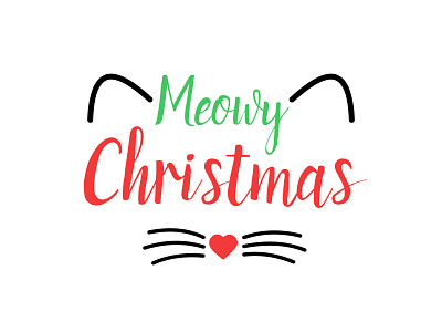 Meowy Christmas T-Shirt branding cat cat inspiration christmas christmas inspiration creative happy logo meow positive product design t shirt design