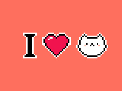 I 🕹 Cats cat cat t shirt cat t shirt store cute funny cat t shirt heart kawaii pixel pixel art pixel cat pixel heart pixelart