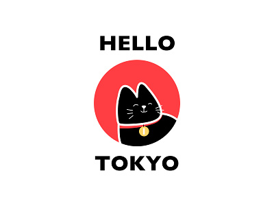 Hello Tokyo! anime black cat cat cat tshirt cat tshirt store cats confident black cat cute japanese kawaii tokyo