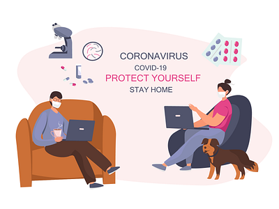 Coronavirus Covid 19 coronavirus covid19 flat illustration protect yourself stay safe stayhome vector illustration webdesign