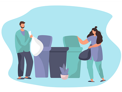 Throw Garbage And Sorting Waste Into Tanks By Iryna Tymoshenko On Dribbble