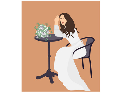 Flat Vector Portrait of the Bride to Order custom customportrait flat illustration portrait vector illustration