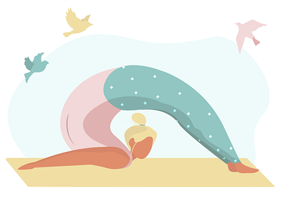 Woman does yoga body fitness flat gymnastic illustration sport vector illustration webdesign yoga