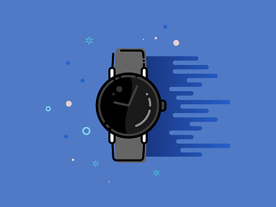 Black watch in the blue black cool outline watch