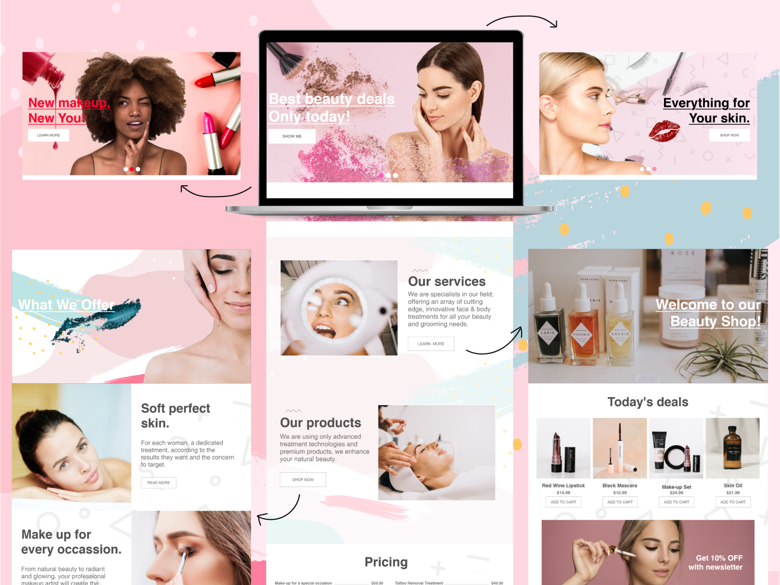 Beauty salon web design by Alicja Zimolag on Dribbble