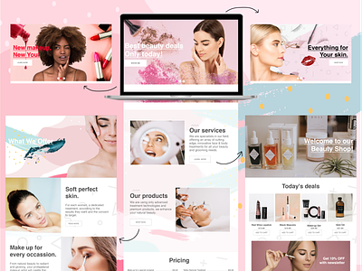 Beauty salon web design beauty salon commerce ui design web web mockup webdesign website website design