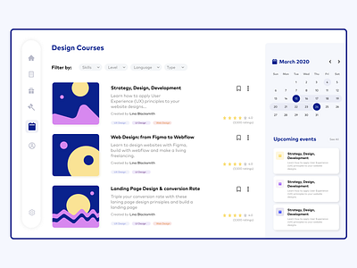 Design Courses Dashboard Design