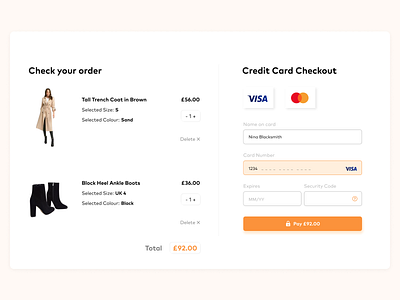 Credit Card Checkout Design