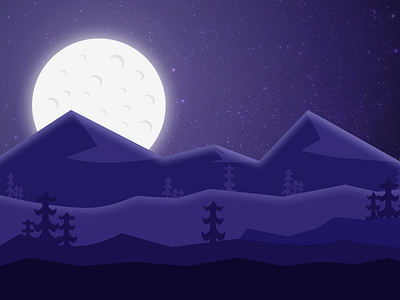 Night Sky Forest - illustration animation design illustration illustrator moon night sketch sketchapp sketches sky ui vector