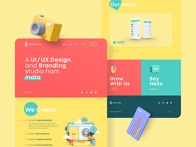 A6OT Landing page 3d design homepage landingpage pink saturated ui ux vector web website yellow