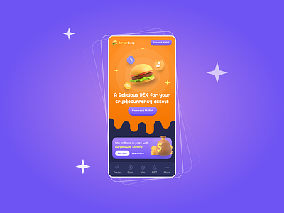 BurgerSwap Exchange burger cryptocurrency exchange food mobile pancakeswap ui ux web