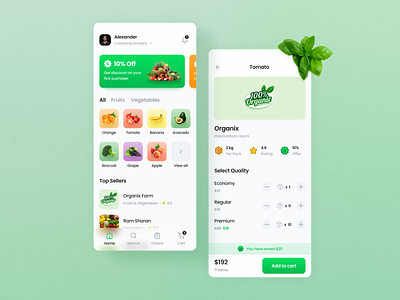 Farms app app design farmer fruits grocery interaction mobile ui vegetable