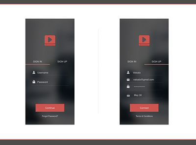 "Beats" Sign in/Sign up app design logo ui ux