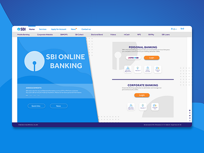 SBI Homepage Redesign banking functional homepage design minimalist ui design website