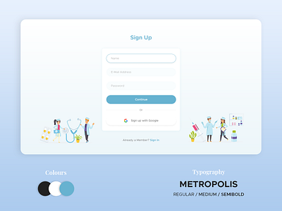 Minimal Sign-up Page clean dailyui design flat illustration minimal typography ui uiux userinterface