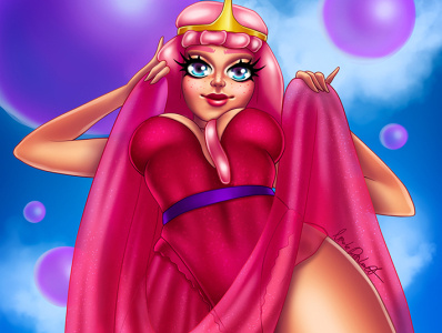 Princess Bubblegum | Adventure Time artwork artworks digital painting drawing girls illustration illustration art pinup pinup girl sexy girl