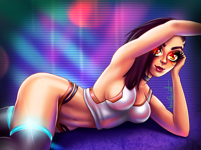 V | Cyberpunk 2077 artwork artworks cyberpunk digital digital painting girls illustration illustration art pinup girl sexy girl v