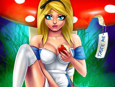 Alice in Wonderland aliceinwonderland artwork artworks digital disney drawing girls illustration pinup pinup girl sexy sexy girl