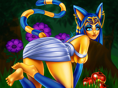 Ankha | Animla Crossing artwork artworks digital digital painting girls illustration illustration art pinup girl sexy sexy girl