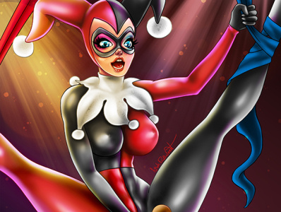 Harley Quinn artwork artworks batman dc drawing girls harley quinn illustration joker pinup girl sexy sexy girl