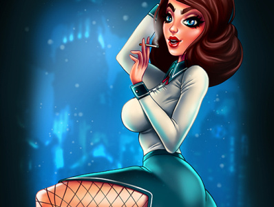 Elizabeth Bioshock artwork artworks bioshock digital digital painting girl girls illustration illustration art pinup girl sexy sexy girl